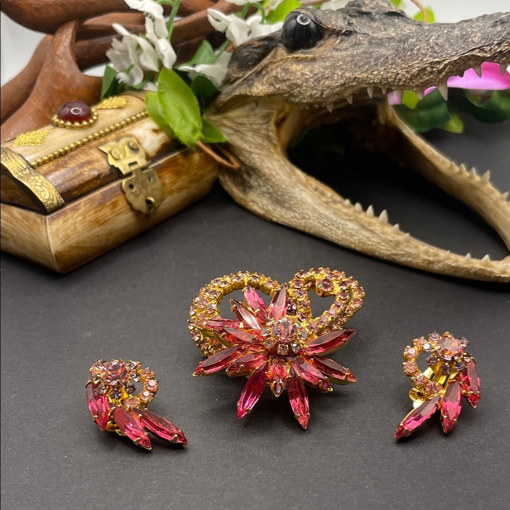 Celebrity Juliana collaborated brooch and earring set vintage 🔥